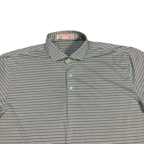 Men's Striped Polo Shirt - Blue - Picture 2 of 9